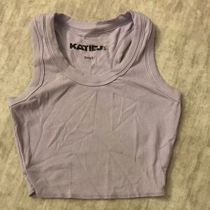 Katie J NYC Lavender Ribbed Tank Top